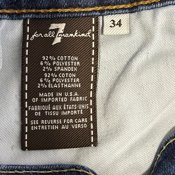 7 for all mankind Luxe Performance Cropped Slim Dark Jeans 34 - Picture 9 of 10